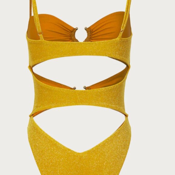 SAME SWIM - Pierced One Piece Gold Shimmer Lurex - Picture 3 of 8